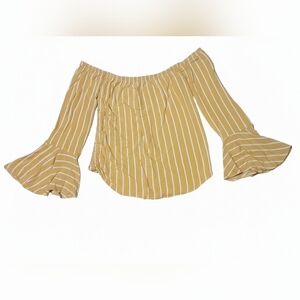 K Jordan Yellow and White Striped Top